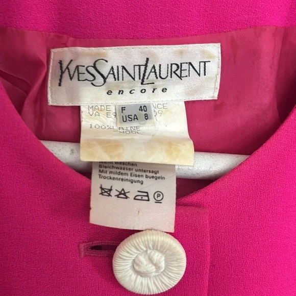 Vintage Yves Saint Laurent Fuchsia Passementerie Jacket